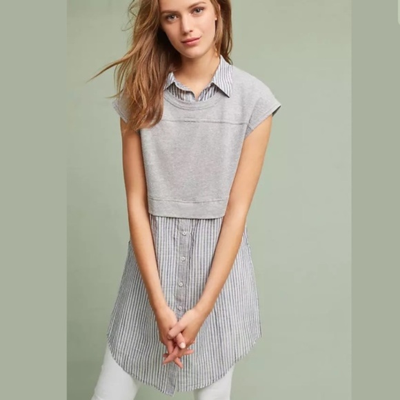 Anthropologie Tops - Anthropologie Postmark Londra Layered Top - Gray M
